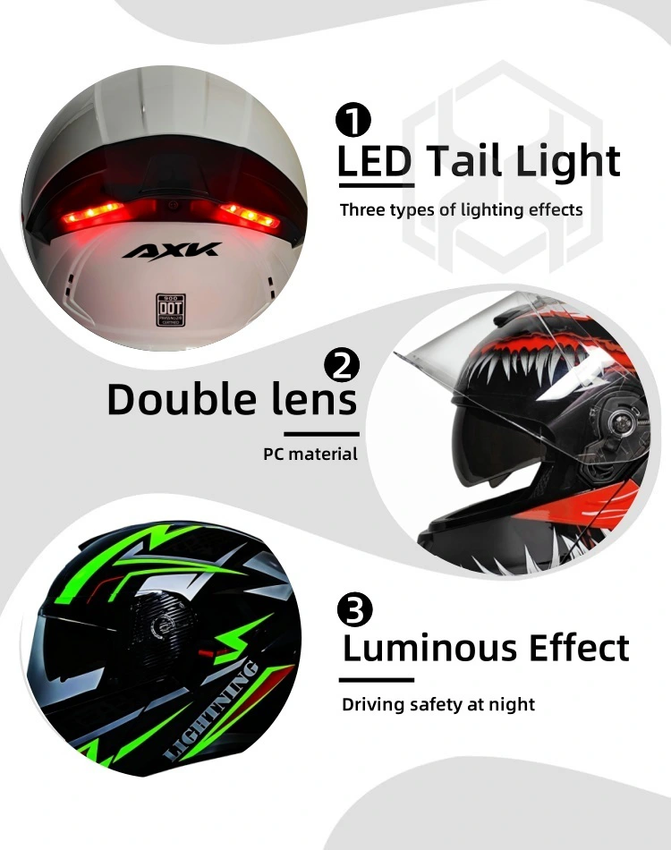 LED taillight Modular Helmets