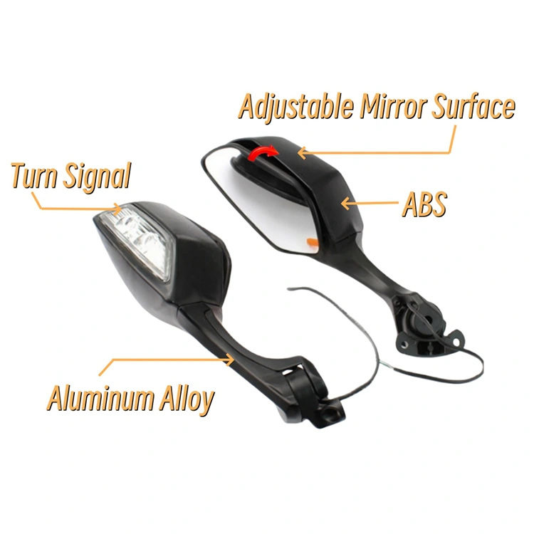Side Mirror For Motorcycles With Led Light