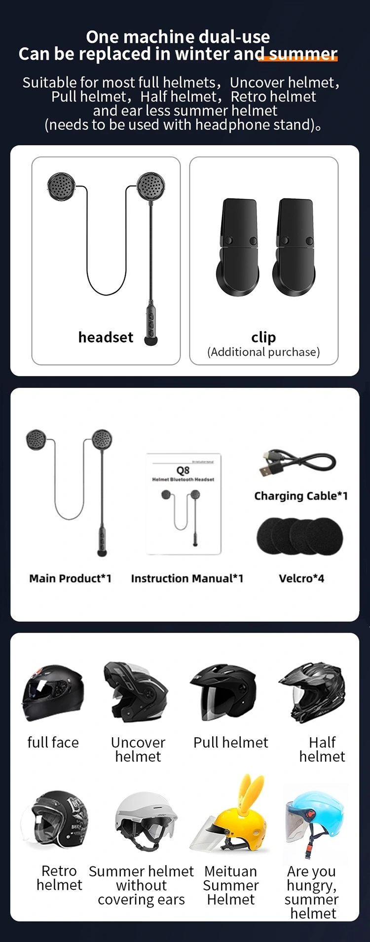 Helmets built-in Bluetooth headset