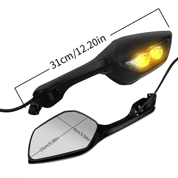Side Mirror For Motorcycles With Led Light