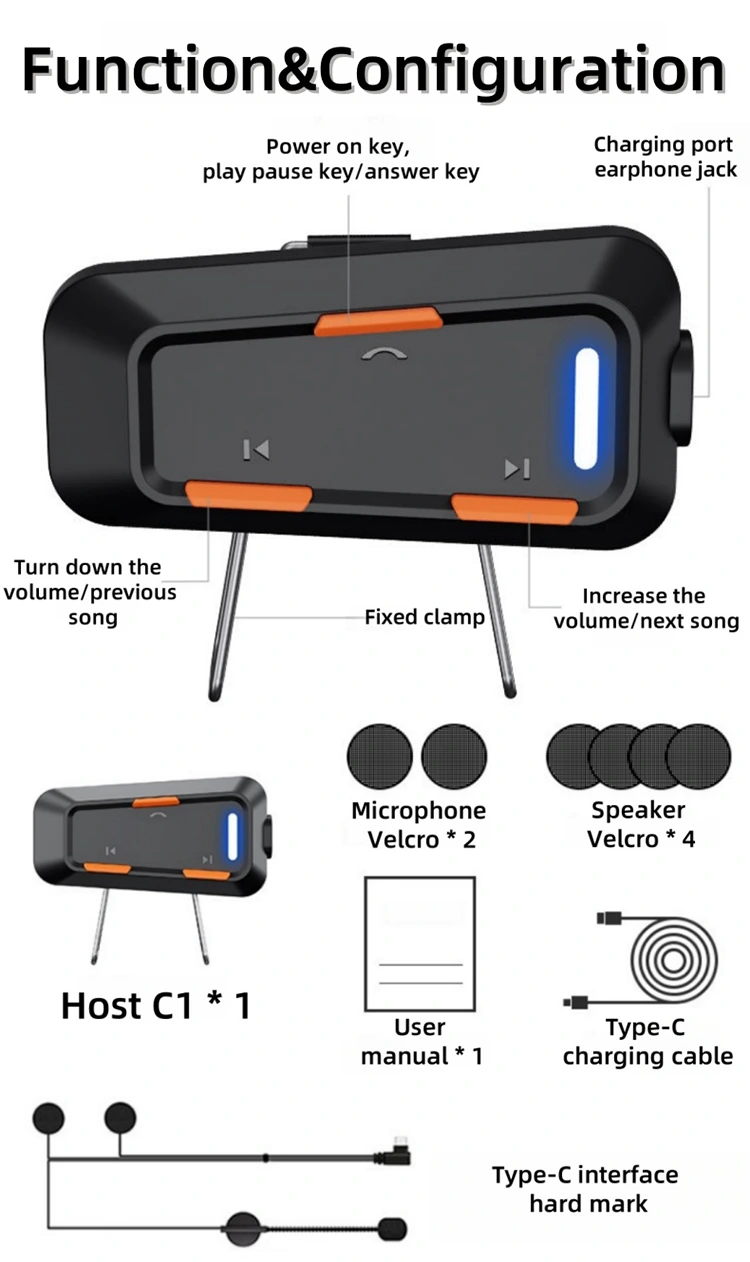 Helmet Double intercom headset