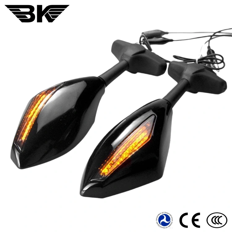 Motorcycle Rearview Mirror With Led Lights With Turn Signals
